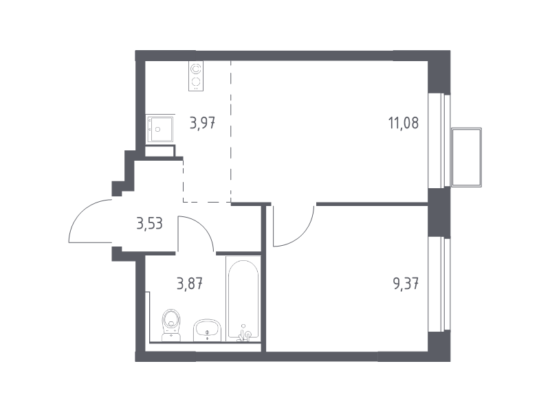 Продажа 1-комн квартиры в новостройке Мисайлово д., Молодежный б-р,  к. 14.1