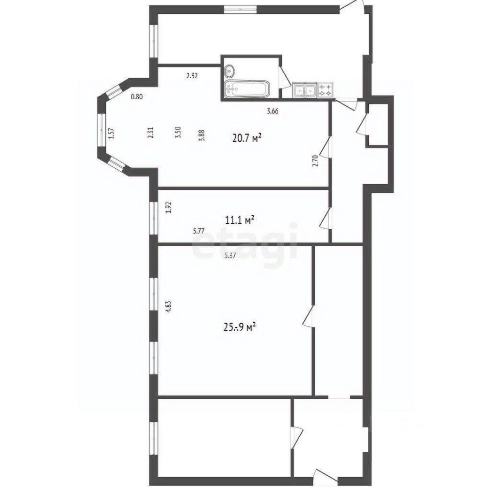 Продажа 4-комн квартиры на вторичном рынке Старорусская улица, 5/3