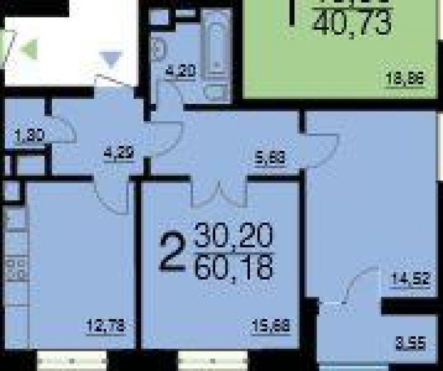 Планировка ЖК Октябрьское поле, 30.2 м2