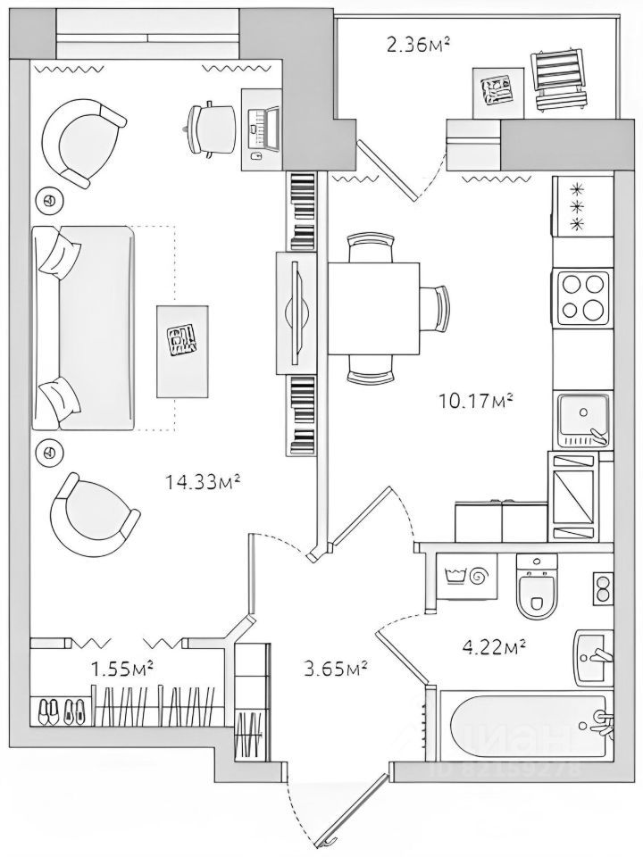 Аренда 1-комн квартиры на вторичном рынке улица Русановская, 18к3