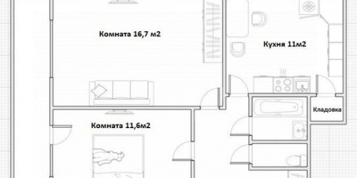 2-комн квартира ул Мусы Джалиля,  д. 18