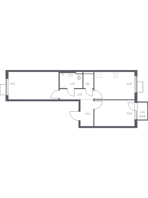 Продажа 2-комн квартиры в новостройке Коробово д., 10 км до МКАД,  к. 8.2