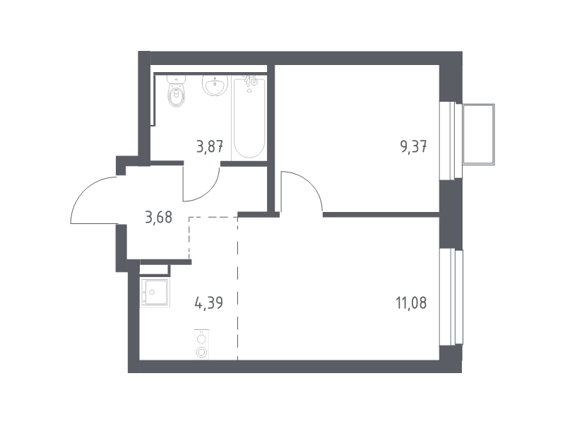 Продажа 1-комн квартиры в новостройке Егорово п., Колхозная ул.,  к. 3.1