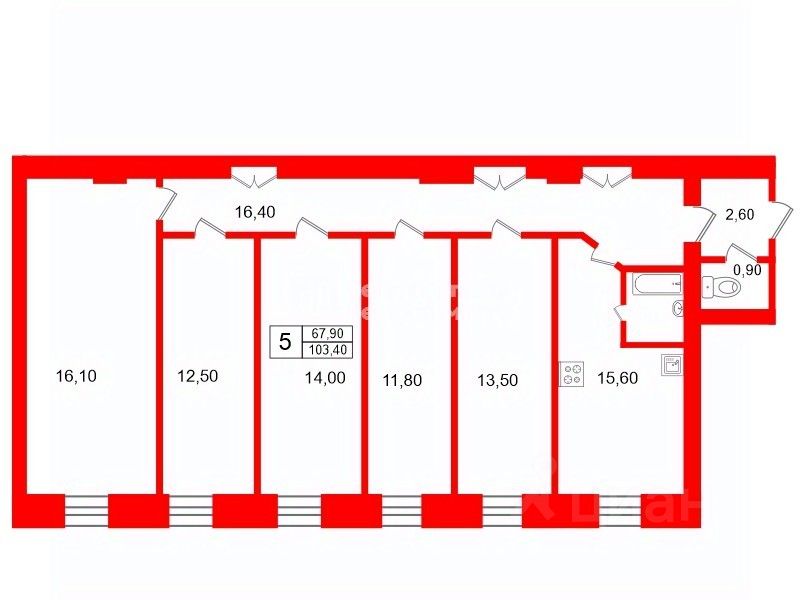 Продажа 5-комн квартиры на вторичном рынке улица Чайковского, 38/9
