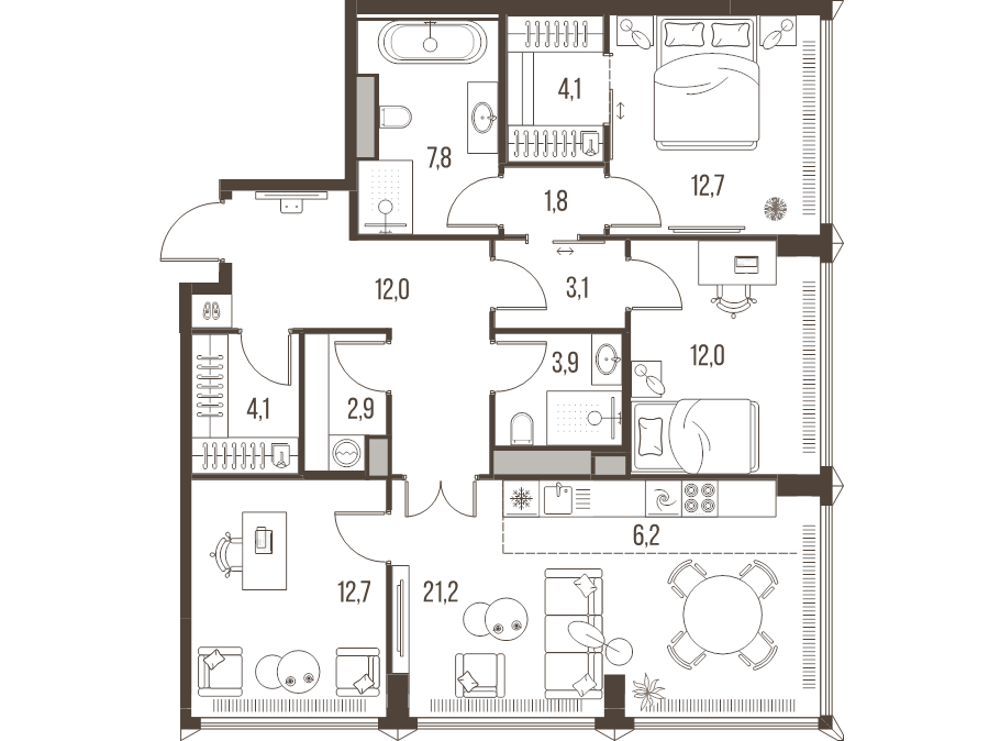 Продажа 3-комн квартиры в новостройке Москва г., Летниковская ул.,  к. 5