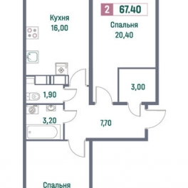 Продажа 2-комн квартиры на вторичном рынке Муринское городское поселение, , Мурино, Ручьевский пр-кт,  д. 1/24