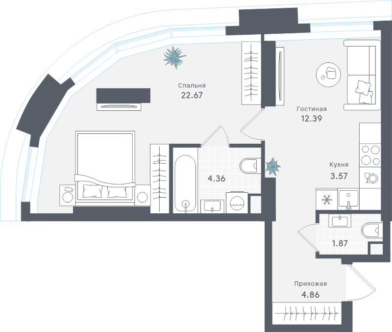 Продажа 1-комн квартиры в новостройке Москва г., Сокольнический Вал ул.,  к. 2