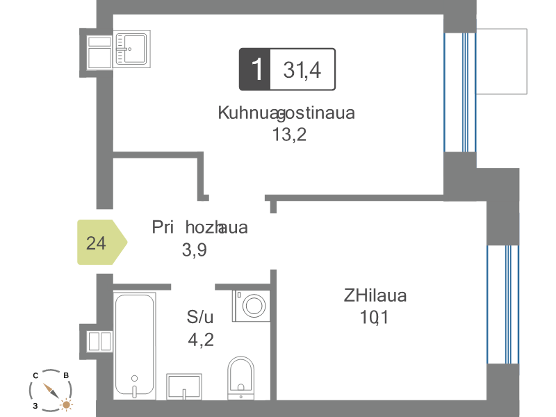 Продажа 1-комн квартиры в новостройке Светлые Горы п., Пятницкое ш.,  к. 5