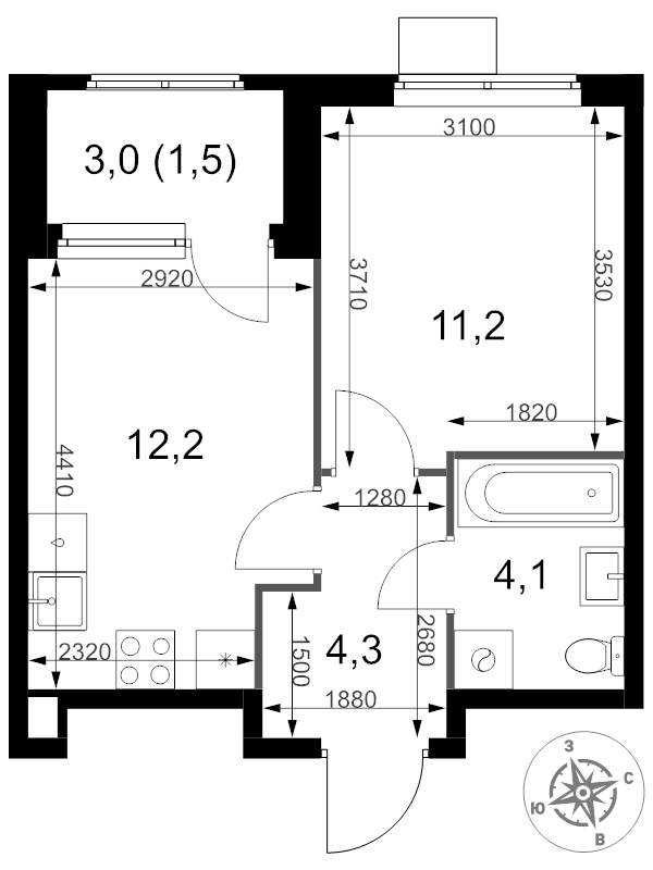 Продажа 1-комн квартиры в новостройке Химки г., Олимпийская ул.,  к. 2.2