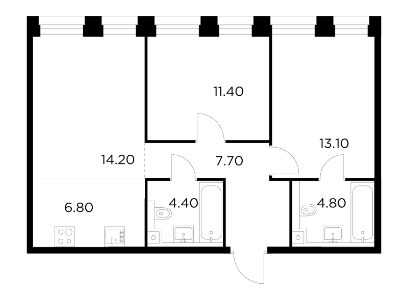 Продажа 2-комн квартиры в новостройке Москва г., Адмирала Макарова ул.,  к. 1