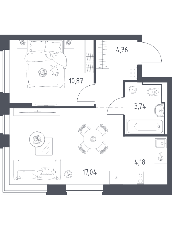 Продажа 1-комн квартиры в новостройке Горки Ленинские пгт, Каширское ш.,  к. 17