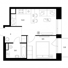 Продажа 1-комн квартиры в новостройке Ильменский пр-д, корп.1.1.1