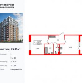 Продажа 1-комн квартиры в новостройке проспект Большой Смоленский