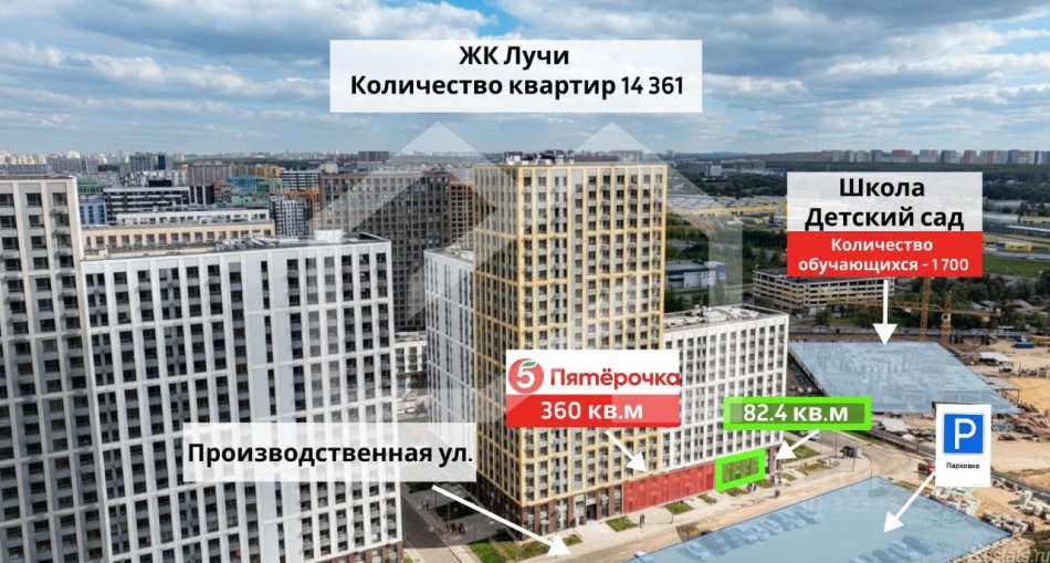 Аренда торгового помещения Производственная улица,  д. 17А