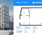 Продать Квартиры в новостройке Виллозское городское поселение, жилой комплекс Квартал Торики, к1.1   