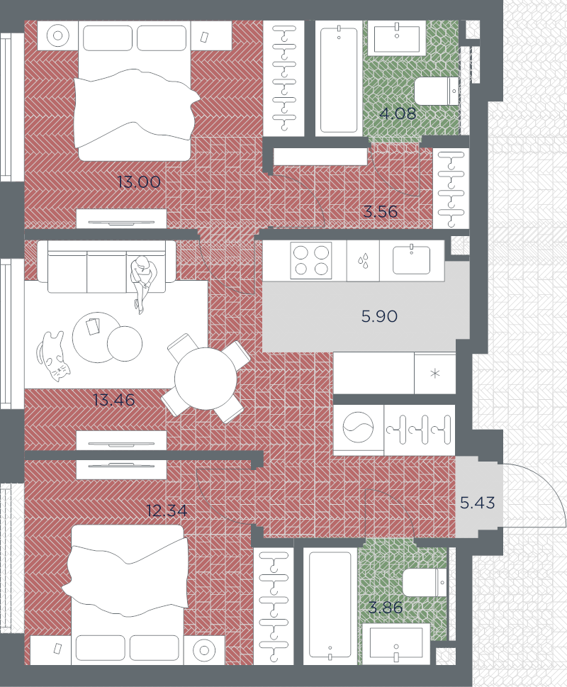 Продажа 2-комн квартиры в новостройке Москва г., Веткина ул.,  к. Башня-А