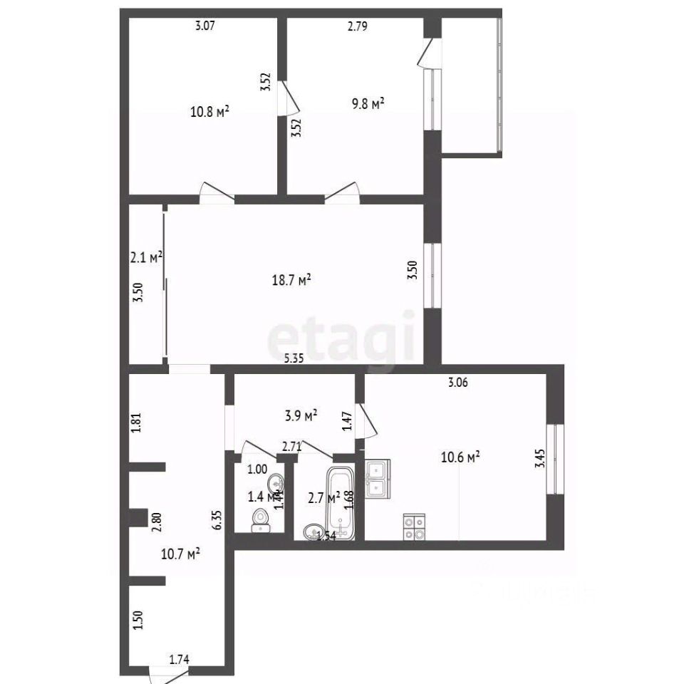 Продажа 3-комн квартиры на вторичном рынке Кутузовский проспект, 30