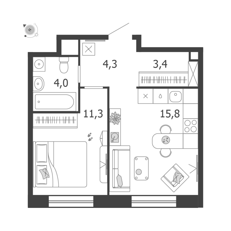 Продажа 1-комн квартиры в новостройке Москва г., Автозаводская ул.,  к. 3.4