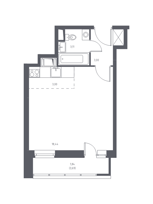 Продажа студии Остафьево с., Остафьевское ш.,  к. 2