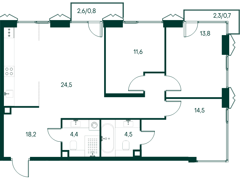 Продажа 3-комн квартиры в новостройке Москва г., Чкаловский б-р,  к. 3.1
