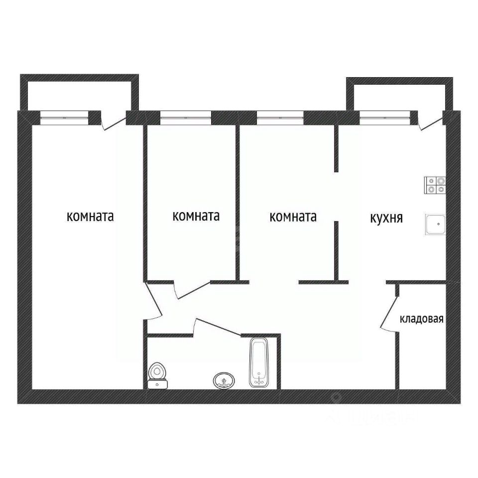 Продажа 3-комн квартиры на вторичном рынке Кириши, Волховская набережная, 44