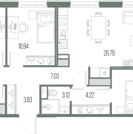 Продажа 3-комн квартиры в новостройке Кожевенная линия,  д. 3