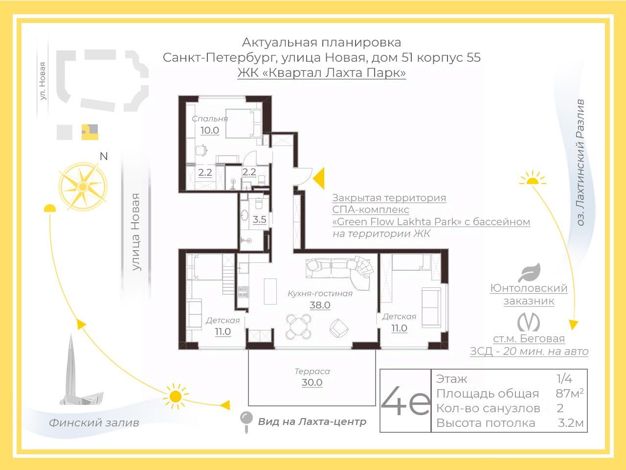 Продажа 3-комн квартиры на вторичном рынке улица Новая, 51к55