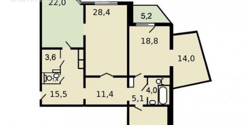 3-комн квартира Тенистый проезд,  д. 2,  к. 1