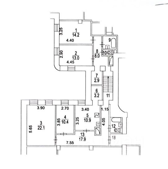 Продажа 4-комн квартиры на вторичном рынке Дегтярный переулок, 15к1
