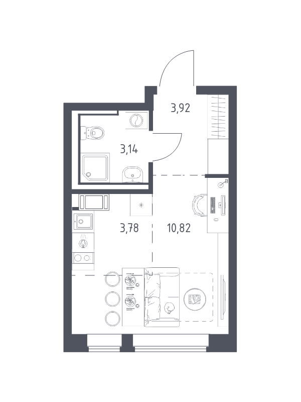 Продажа студии Мирный п., Свободы ул.,  к. 6.1