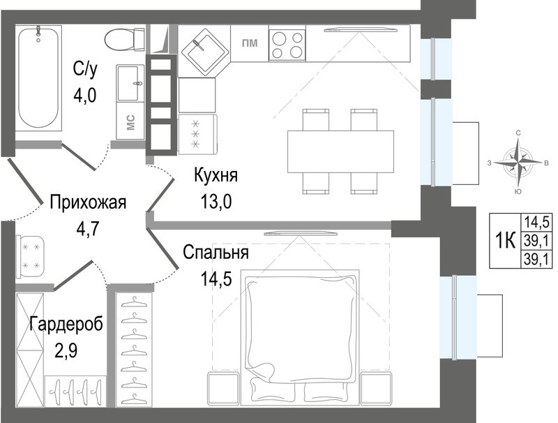 Продажа 1-комн квартиры в новостройке Королёв г.,  к. 3