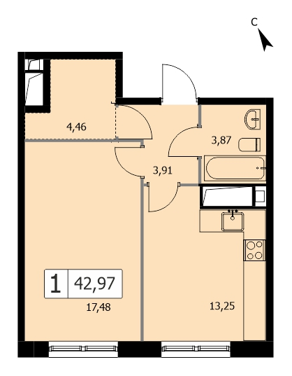 Продажа 1-комн квартиры в новостройке Москва г., 3-я Гражданская ул.,  к. 2с2