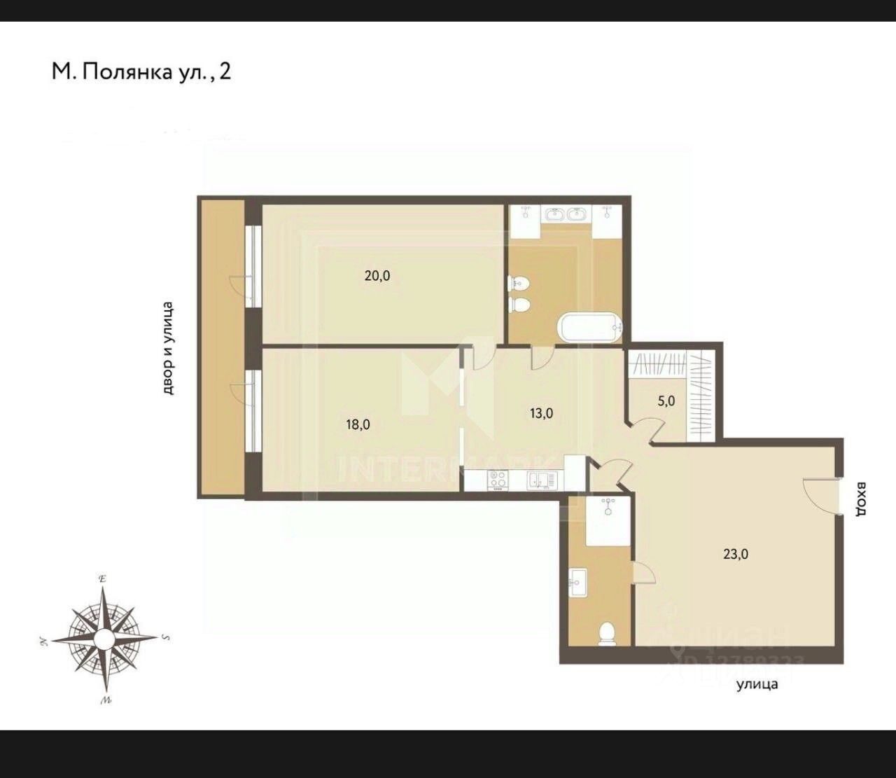 Продажа 3-комн квартиры на вторичном рынке улица Малая Полянка, 2