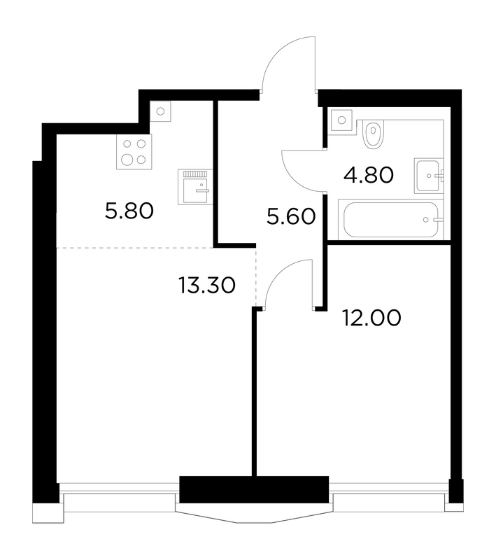 Продажа 1-комн квартиры в новостройке Москва г., Адмирала Макарова ул.,  к. 1