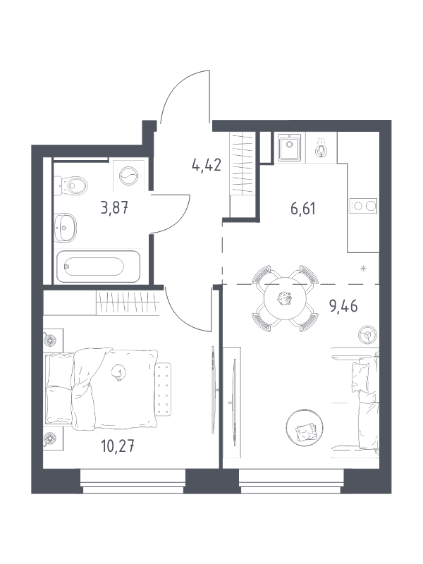 Продажа 1-комн квартиры в новостройке Мисайлово д., Молодежный б-р,  к. 13.1