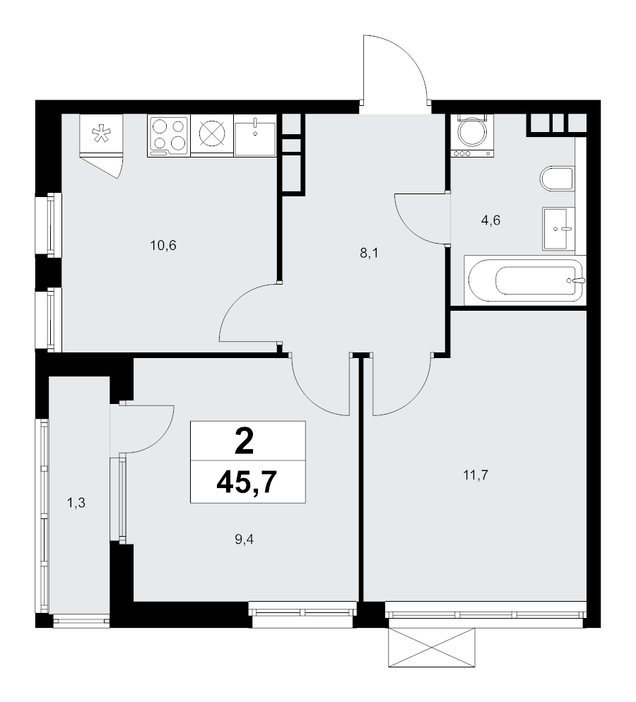 Продажа 2-комн квартиры в новостройке Москва г., Бартеневская ул.,  к. 4.1.2