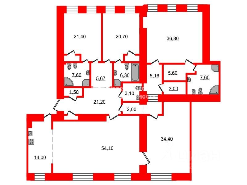 Продажа 5-комн квартиры на вторичном рынке улица Рубинштейна, 36