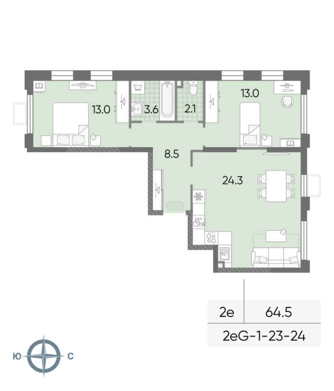 Продажа 2-комн квартиры в новостройке Москва г., Производственная ул.,  к. 2.6