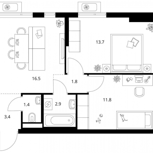 2-комн квартира Мытищи г, Ярославское ш
