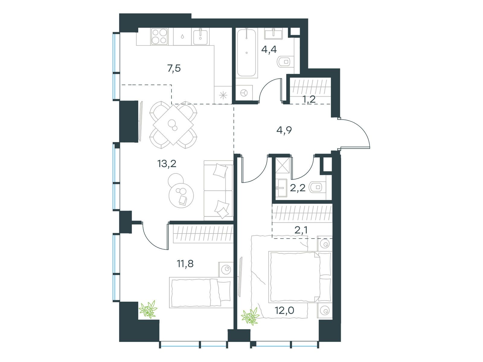 Продажа 3-комн квартиры в новостройке ул. Дубининская, вл. 69, корп. 15