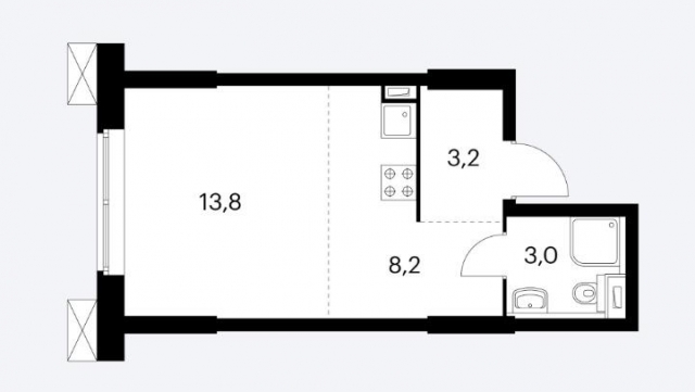 Планировка ЖК Волоколамское 24, 22 м2