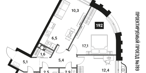 2-комн квартира Москва г., Семеновская наб.,  к. 1