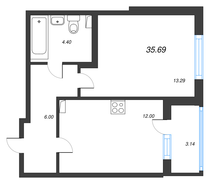 Продажа 1-комн квартиры в новостройке Стрельна п., Будённого пр-кт,  к. 2.2