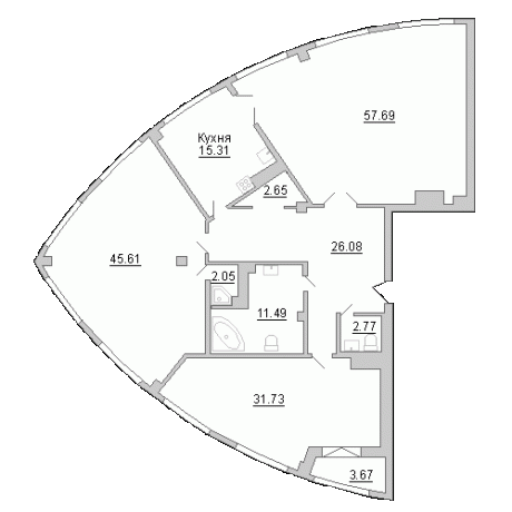 Планировка ЖК Премьер Палас, 135.03 м2