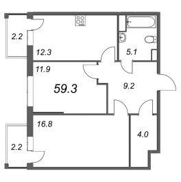 Продажа 2-комн квартиры в новостройке Пушкин г., Саперная ул., к. 12 Продажа 2-комн квартиры в новостройке Пушкин г., Саперная ул., к. 12