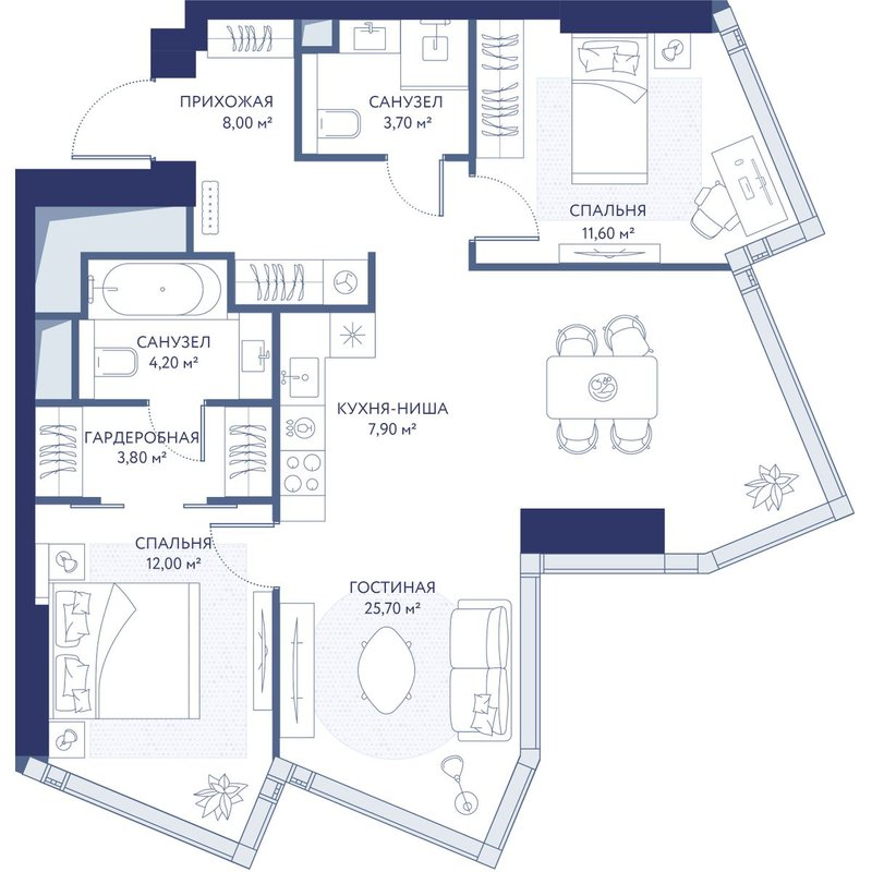 Продажа 3-комн квартиры в новостройке Москва г., 3-й Сетуньский проезд,  к. 1