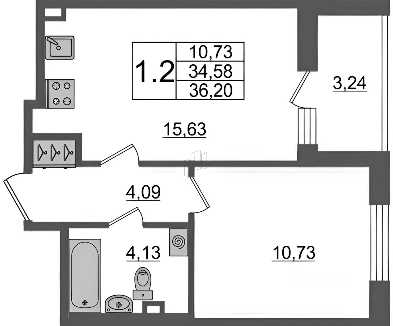 Продажа 1-комн квартиры на вторичном рынке проспект Буденного, 19к2