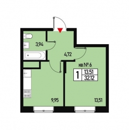 Продажа 1-комн квартиры в новостройке улица Генерала Донскова, дом 29, корпус 6