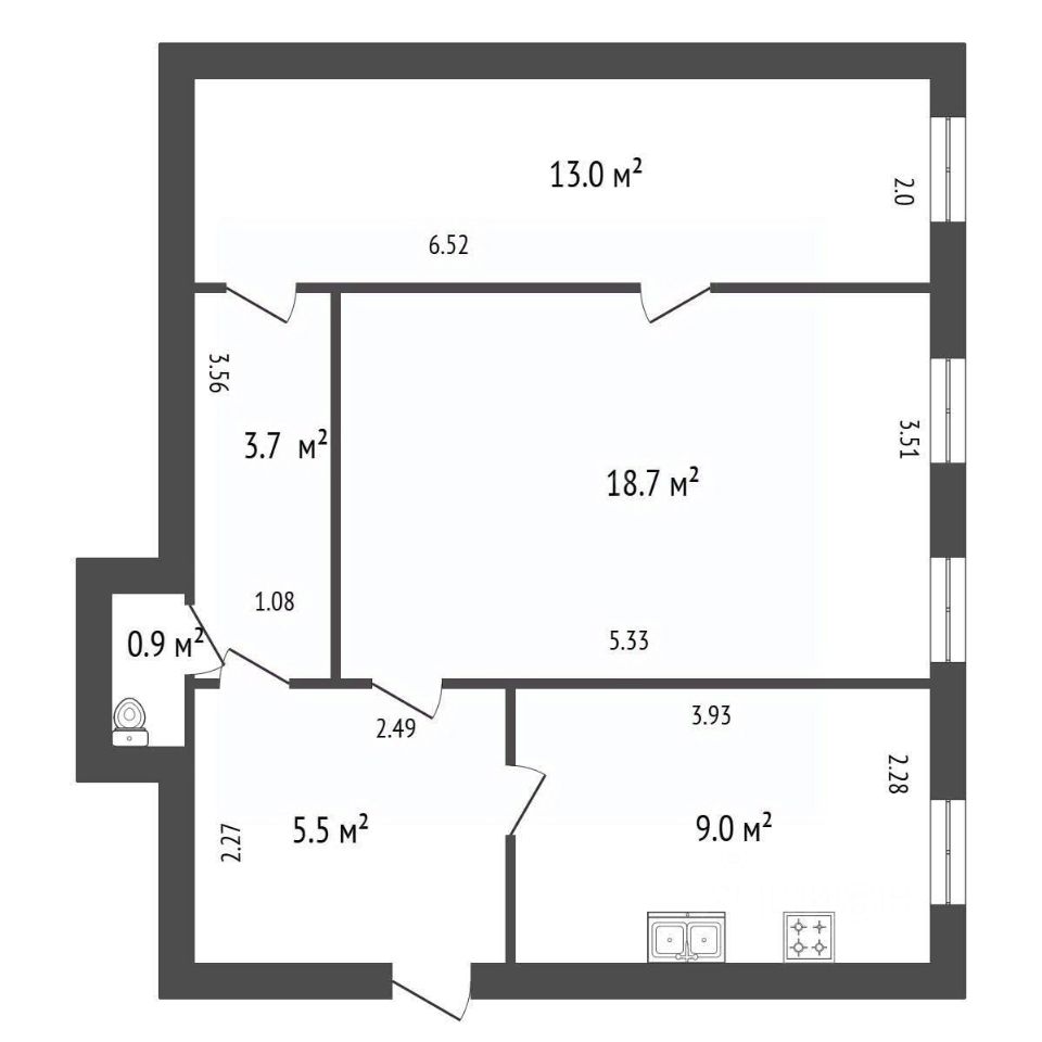 Продажа 2-комн квартиры на вторичном рынке улица Моисеенко, 8бБ