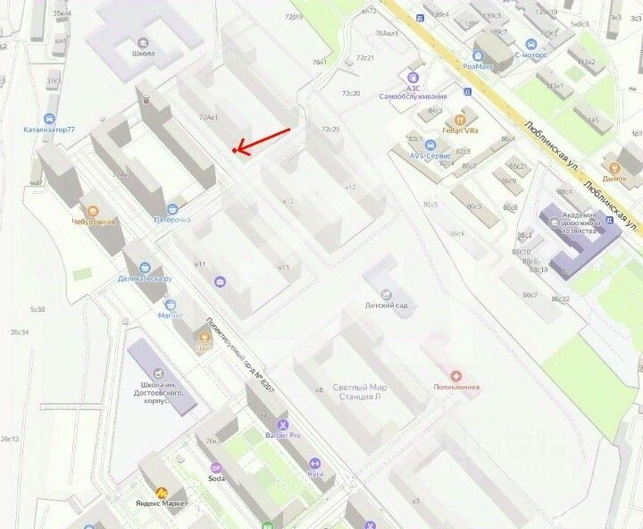 Продажа торгового помещения ул Люблинская,  д. 72,  к. 27